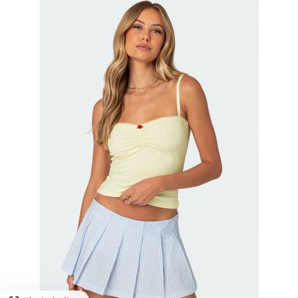 NWOT Edikted Yellow Tank Top